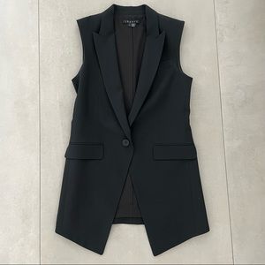 Theory Black Sleeveless Blazer Vest Sz 0